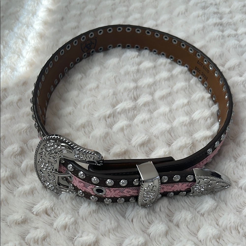 Pink and Black Studded Belt